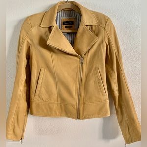 Massimo Dutti lambskin biker jacket